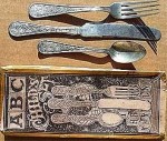 antique-abc-1900-childs-silverware-set A child’s ABCs silverware set, circa. 1900, with box.