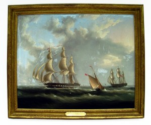 Buttersworth Framed oil painting by British artist Thomas Buttersworth.