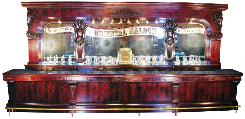 Front and back bar Front and back bar with original matching liquor cabinet by Brunswick, Balke & Collender Co. soared to a record selling price of $302,500 at the living estate sale of Ron Wallace, a dedicated collector and the former president of UPS.