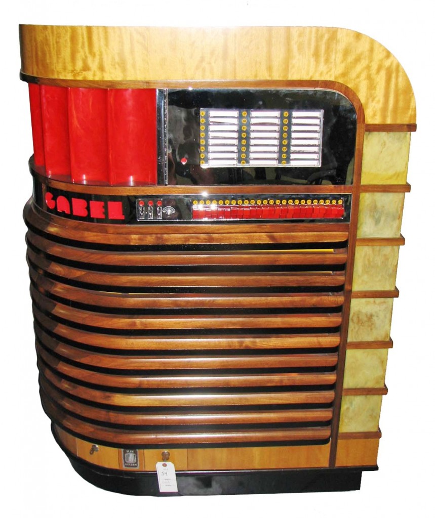 Gabel Kuro This extremely rare 1940 Gabel Kuro jukebox, one of only six known, sold for a world record $120,750 and was the top-selling item at a sale hosted by Hal Hunt Auctions on Oct. 3.