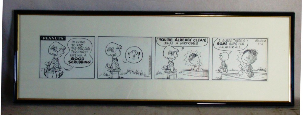 Peanuts daily The top lot at the most recent Philip Weiss auction was this original “Peanuts” comic strip from 1954 by Charles Schulz, which gaveled for $28,250.