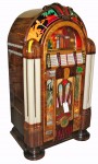 Wurlitzer Model 950 This beautiful and beautifully restored Wurlitzer Model 950 vintage jukebox, made in 1942, sold for $48,875.