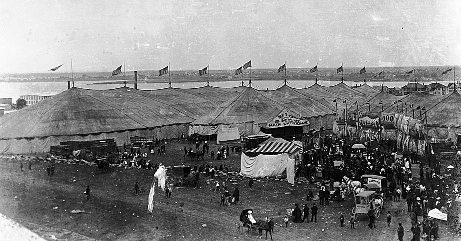 glasier The Glasier photo of the Adam Forepaugh and Sells Bros. tents and midway sold in a recent internet auction for $203.
