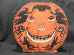 pumpkin1 A double-sided lantern with tissue inserts and accordion crepe paper sides, circa 1930.
