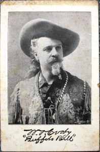 Buffalo Bill Printed Card This printed card has a simulated autograph printed below the image. It was produced by the Courier Co. Value is $75-100.