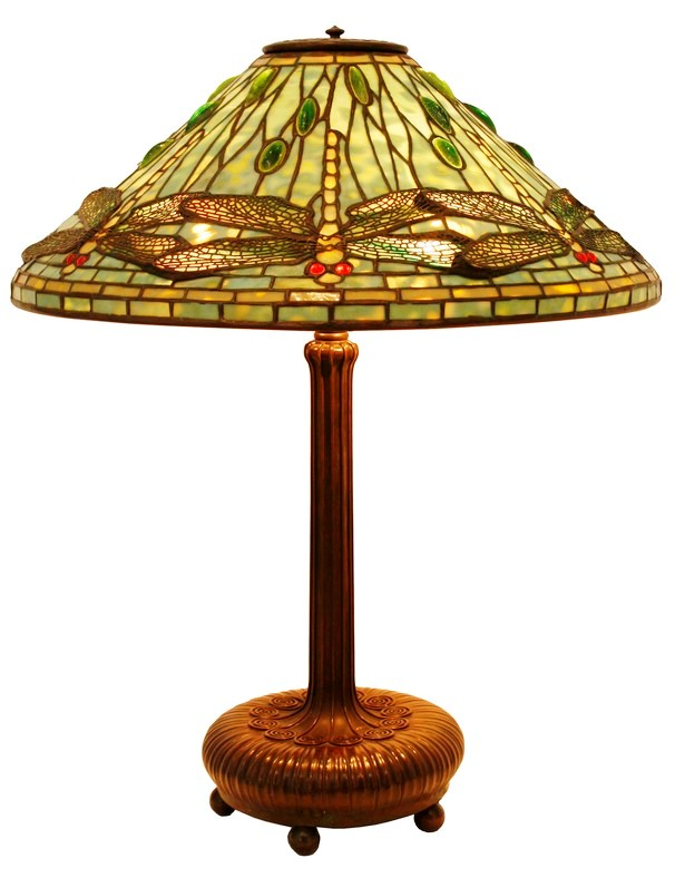 Dragonfly lamp This Tiffany Studios 20-inch Dragonfly table lamp with excellent 6-dragonfly shade is estimated to bring between $75,000 and $100,000 at a massive three-session auction on Nov. 21 hosted by Fontaine's Auction Gallery.