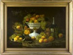 Paul Lacroix This still life oil on canvas by Paul Lacroix (NJ/NY, 1827-1869), signed lower left may bring as much as $25,000 in auction on Dec. 5, 2009.
