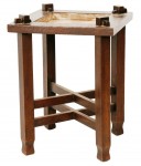 Plant stand And early Gustav No. 6 chalet plant stand, with deep brown finish and original paper label, could realize between $15,000 and $25,000 at auction on Nov. 21.