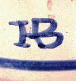 Qmark This mark was used on French Quimperware pottery made by the De la Hubaudière factory from 1883 to 1895.