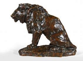 baryelion A bronze lion by Antoine Louis Barye. While it is an original by Barye, it was cast after his death by the famous foundry of Ferdinand Barbedienne. Barbedienne purchased 125 casting models from the late Barye's estate in 1876. This one, cast circa 1890, sold recently for $10,400.