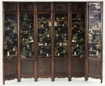 Asian screen This 19th-century six-panel coromandel Asian dressing screen, 73 inches by 90 inches, hit $14,375.