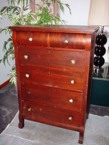 Chiffonier Chiffonier – This tall narrow chest is called a chiffonier. It is the beginning of an entire related line of chests with drawers and doors.