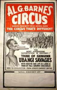Barnes Courier Cover After their exhibition on the Ringling show, the Ubangis spent some time in the Al G. Barnes Circus which was owned by Ringling Bros. and Barnum & Bailey.