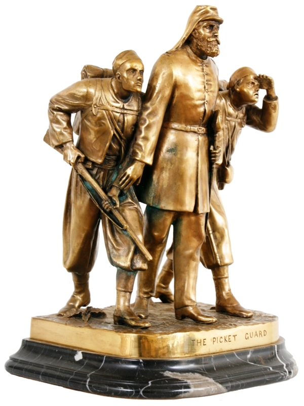 Bronze A bronze grouping after John Rogers, titled “The Picket Guards,” is expected to sell for between $10,000 and $15,000 in the Jan. 16, 2010 vintage firearms, Civil War and militaria auction, hosted by Fontaine’s Auction Gallery.