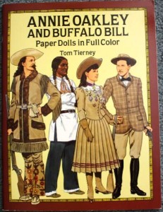 Buffalo Bill Annie Oakley and Buffalo Bill Paper Dolls in Full Color,” by Tom Tierney was published by Dover in 1991. Prices on the internet range from $1 to $16.
