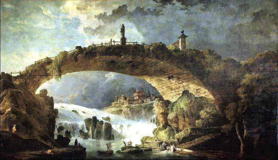 Le pont sur le torrent Le pont sur le torrent” by Hubert Roberts.