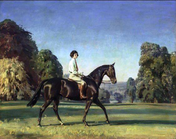 Millicent Baron on 'Magpie' Millicent Baron on 'Magpie'” by Sir Alfred Munnings.
