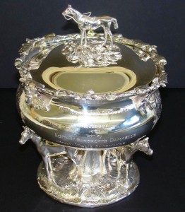 Willie Shoemaker The 1967 Belmont Stakes trophy won by the late horse racing legend Willie Shoemaker crossed the finish line at $15,350.