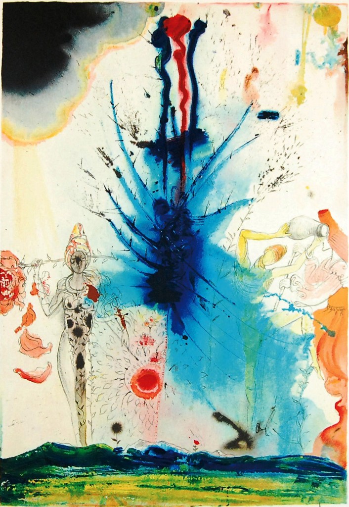 Dali This original signed color lithograph by Salvador Dali (circa 1968), titled “The Land of Milk and Honey,” will be among the items up for bid in an auction to benefit the United Cerebral Palsy of Central Florida on Feb. 27, 2010.