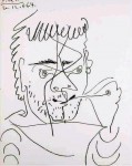 Picasso An original signed and dated lithograph by Pablo Picasso (1964), titled “Pour Daniel-Henry Kahnweiler,” will be up for bid.