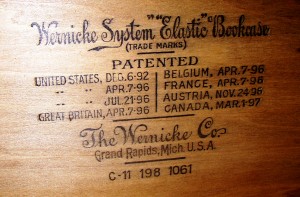 Wernicke label This stamped label started it all. This original Wernicke label shows the earliest patent date of 1892.