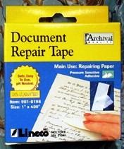 tape Archival-quality document repair tape is made from acid-free tissue that is very thin, yet very strong.
