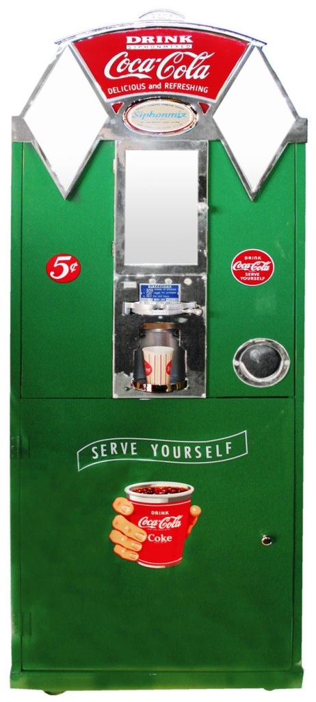 Coke Machine An extremely rare, all-original “Siphonmix” cup-dispensing Coke machine (circa 1923).