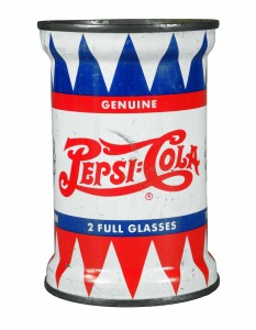 Pepsi can This Pepsi-Cola spool-shaped soda can, very rare and in excellent condition (est. $2,000-$3,000), is among the items up for auction on April 9-11.