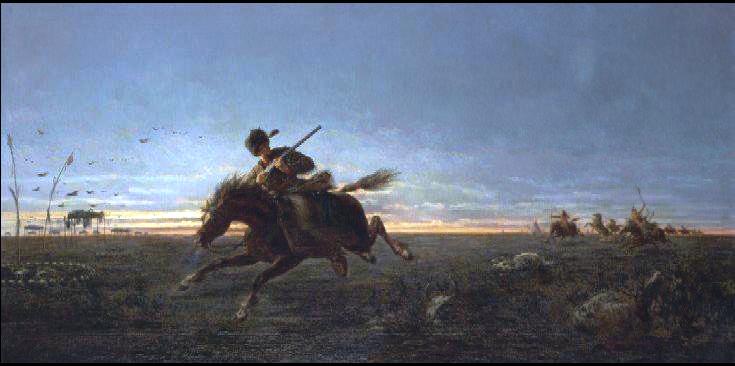 Pony Express Pony Express” by Jules Émile Saintin.