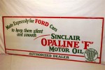 Sinclair Opaline Sinclair Opaline Motor Oil (“Made Expressly for Ford Cars”) porcelain sign ($3,630).