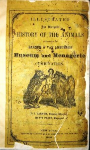 barnumvanamburg Barnum & Van Amburgh’s Museum and Menagerie operated in 1866 and 1867. This 70-page program has information about all the animals in the menagerie and a biographical sketch of Barnum & Van Amburg. The last two pages give a recap of the daily dollar receipts for the Jenny Lind concerts promoted by Barnum. Value is $100.