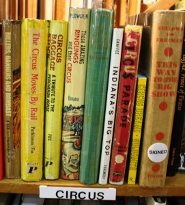 doubleabooks The booth set up by Double A Books of Bradenton, Fla., featured several circus books.