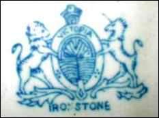 victoriaironstone A fake Ironstone mark, which usually does not include the name of the manufacturer.