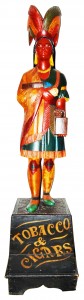Cigar Store Indian Turn-of-the-century Cigar Store Indian attributed to Thomas Brooks, 100 inches tall ($21,850).
