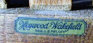 Heywood-Wakefield This is a very early label for Heywood-Wakefield, circa 1921, when the name was first used after the reorganization.