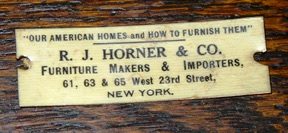 Horner label At then time this label was used in the early 20th century Robert J. Horner was both a manufacturer and a retailer.