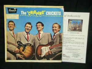Signed Buddy Holly album Record album of Buddy Holly & The Crickets, signed by Holly and the other members of the group.