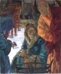 The visit of the Lama The visit of the Lama,” by Alexandre Iacovleff, depicts two Mongolians and a lama (estimate: $150,000-$250,000).