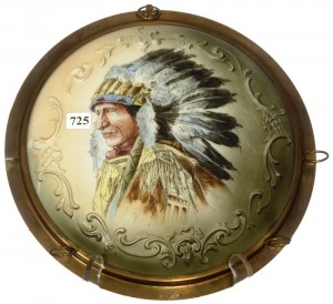Wave Crest This unmarked Wave Crest pipe rack plaque with Indian Chief portrait décor sold for $9,750.