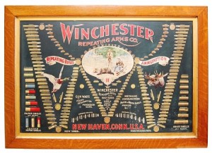 Winchester Double W This rare 1902 Winchester lithographed double “W” cartridge board, without cartridges sold for $6,526.