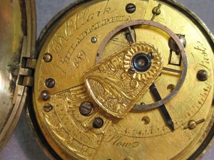 General-Hunter-0010 The inside of the watch, marked “B&E Clark” and “Philadelphia.”
