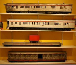 Museum wreck1 These model railroad cars were used to depict a spectacular train wreck near the end of the motion picture.