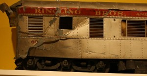 Museum wreck2 These model railroad cars which are displayed at the Ringling Circus Museum in Sarasota, Florida.