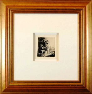 Rembrandt Reprint of an original etching by Rembrandt van Rijn (circa 1634), signed by the Dutch master.