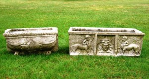 Stone planters Pair of 18th- or 19th-century carved stone outdoor planters ($16,800).