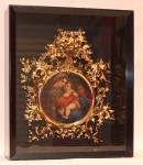 Victorian painting This Victorian painting on porcelain in black shadow box with ornate gold frame gaveled for $4,480.