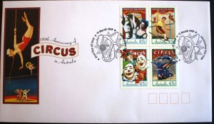 australia The circus is universal, even down-under. This set of four stamps celebrates 150 years of circus in Australia. The top two stamps feature equestrienne May Wirth and wire walker Con Colleano. Both are natives of Australia but later came to America to become star performers in Ringling Bros. and Barnum & Bailey Circus.