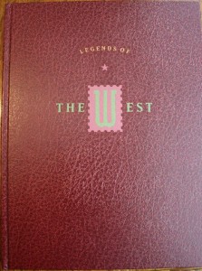 legends book cover The Post Office sold an 80-page book about the Legends of the West series. It included two complete sheets of the stamp set.