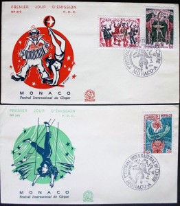monaco fdc2 More Monte-Carlo Circus Festival stamps first day cover envelopes from 1974.