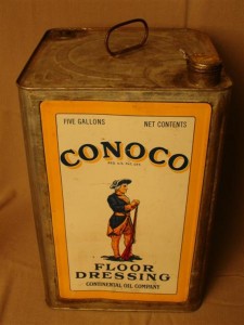 Conoco can A Conoco Floor Dressing square 5-gallon can.
